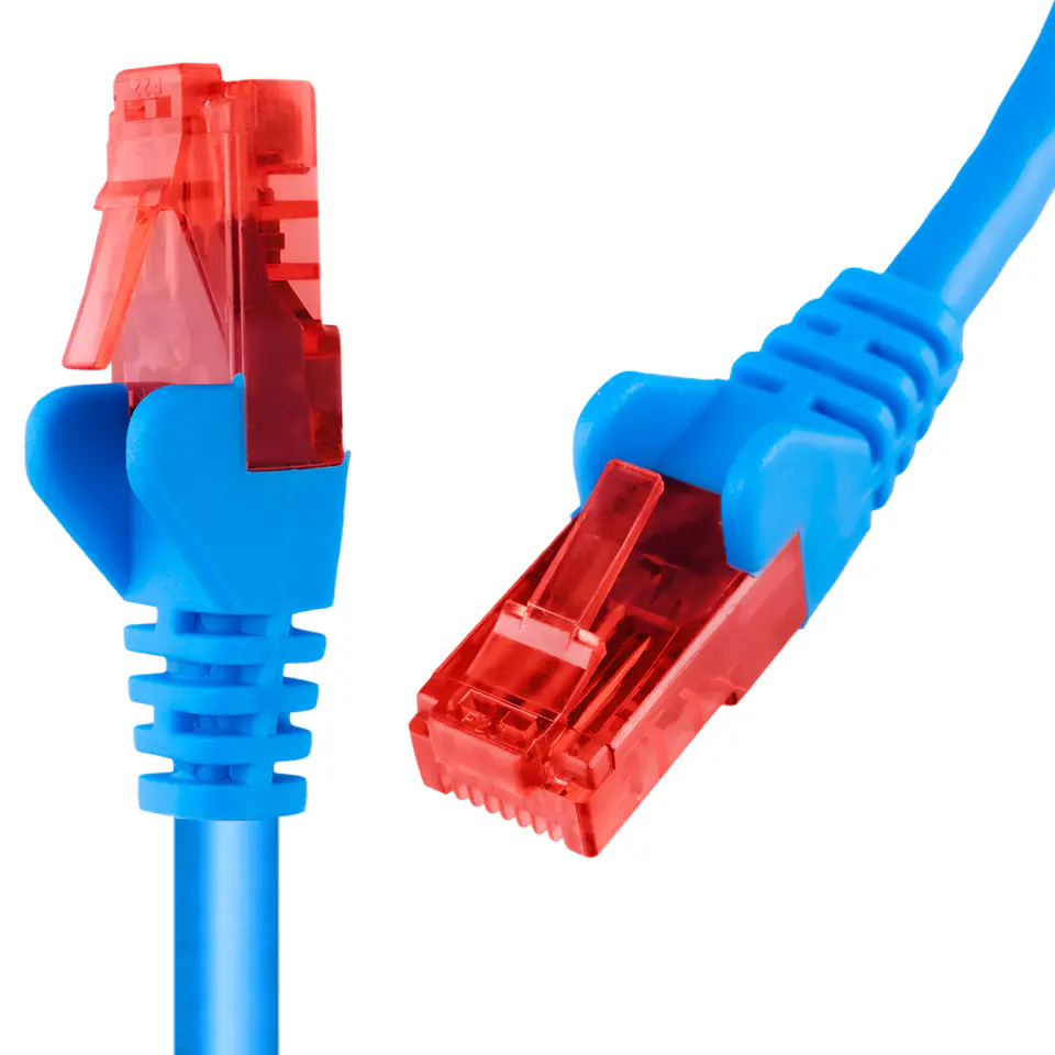⁨Kabel RJ45 CAT 6 U/UTP AWG24 niebieski 5m⁩ w sklepie Wasserman.eu