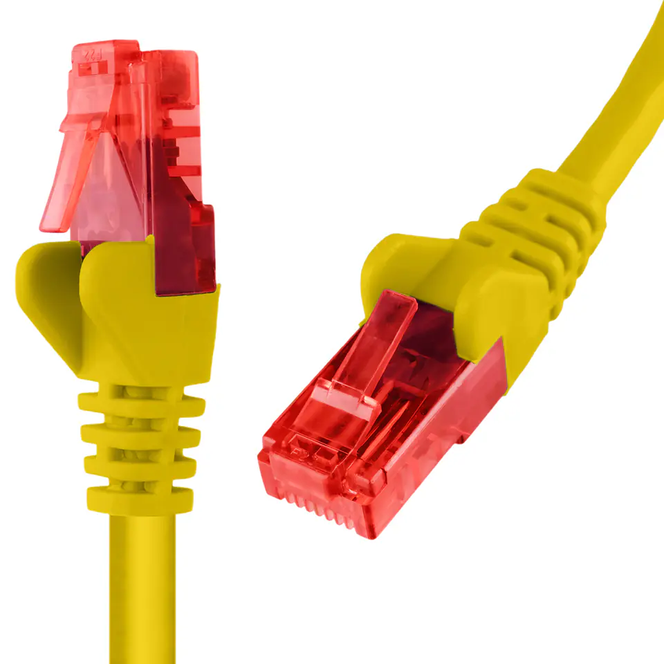 ⁨Kabel RJ45 CAT 6 U/UTP AWG24 żółty 2m⁩ w sklepie Wasserman.eu