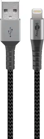 ⁨Kabel USB 2.0 - Apple Lightning Goobay TEXTIL 0,5m⁩ w sklepie Wasserman.eu