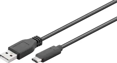 ⁨Kabel USB-C - USB-A 2.0 Czarny 0,5m Goobay⁩ w sklepie Wasserman.eu