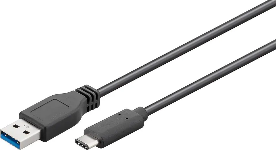 ⁨Kabel USB-C - USB-A 3.0 Czarny 3m Goobay⁩ w sklepie Wasserman.eu