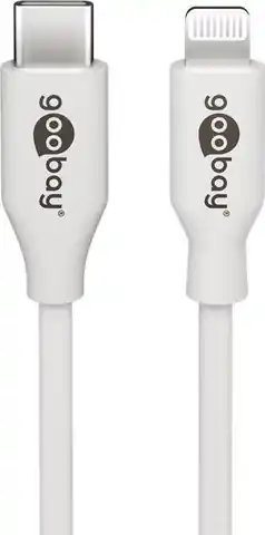 ⁨Kabel USB-C - Apple Lightning Plug Goobay Biały 1m⁩ w sklepie Wasserman.eu