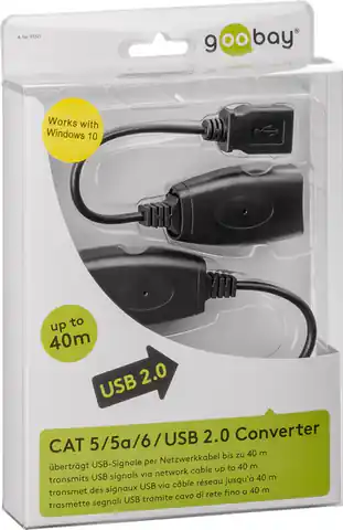 ⁨Przedłużacz USB na LAN CAT 5e/6/6A Goobay do 40m⁩ w sklepie Wasserman.eu