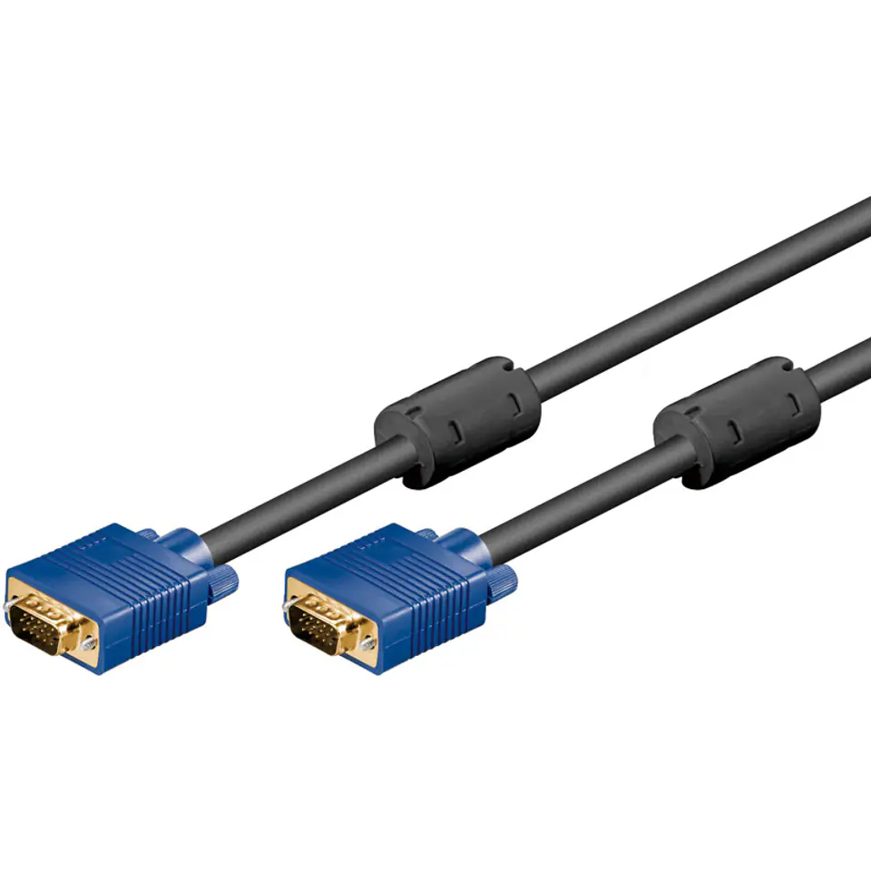 ⁨Goobay M/M Gold VGA cable blue - 1,8m⁩ at Wasserman.eu