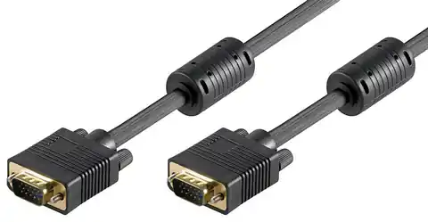 ⁨Goobay M/M Gold VGA cable black - 10m⁩ at Wasserman.eu