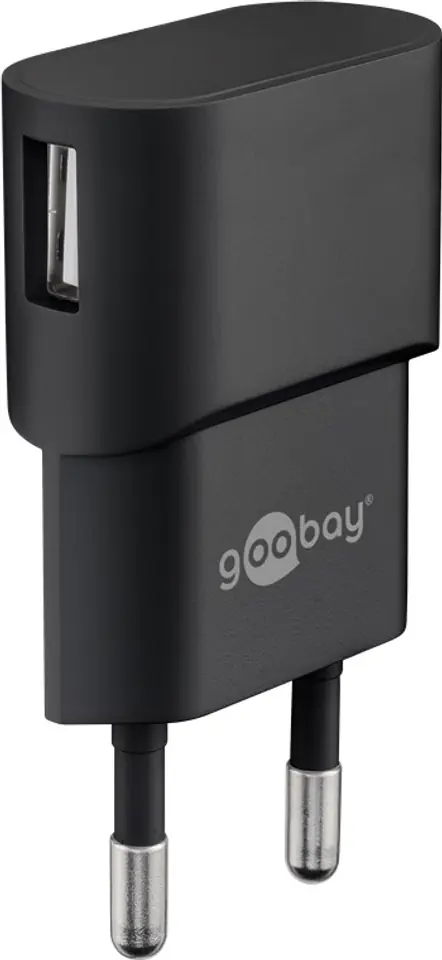 ⁨USB charger 1A 5W Goobay black⁩ at Wasserman.eu