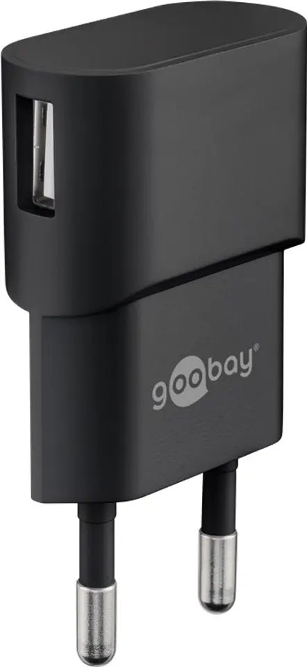 ⁨Ładowarka sieciowa USB 1A 5W Goobay czarna⁩ w sklepie Wasserman.eu