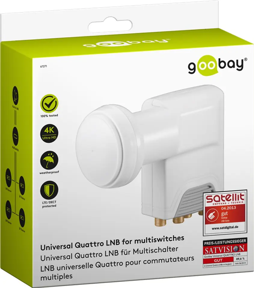 ⁨LNB Quatro Goobay 0.1dB⁩ w sklepie Wasserman.eu