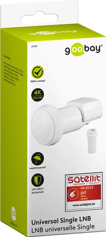 ⁨LNB Single Goobay 0,1dB⁩ w sklepie Wasserman.eu