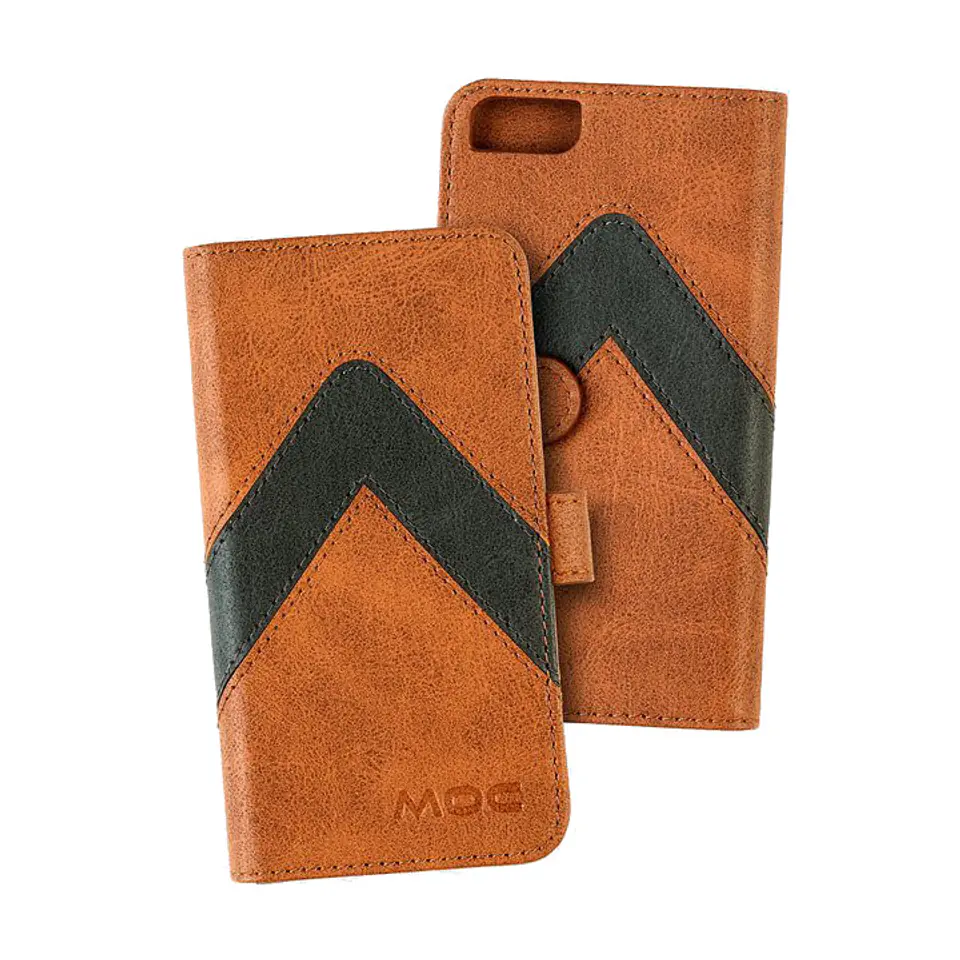 ⁨Portfel na telefon MOC Velcro Leather Wallet Brown⁩ w sklepie Wasserman.eu