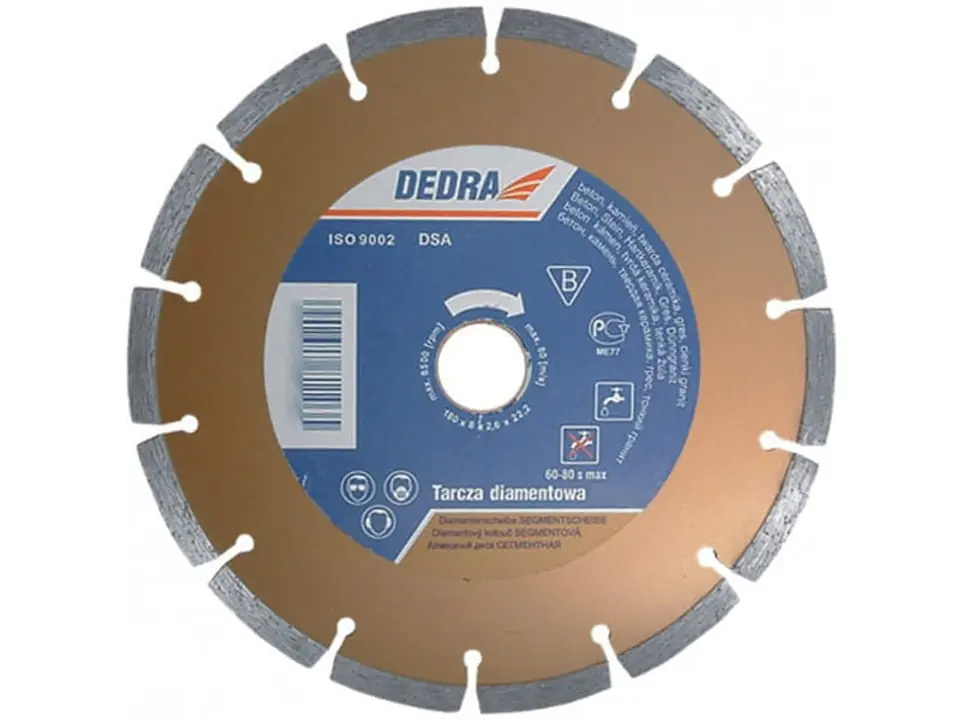 ⁨Tarcza diamentowa Dedra H1109 beton, cegła, klinkier, kamień⁩ w sklepie Wasserman.eu