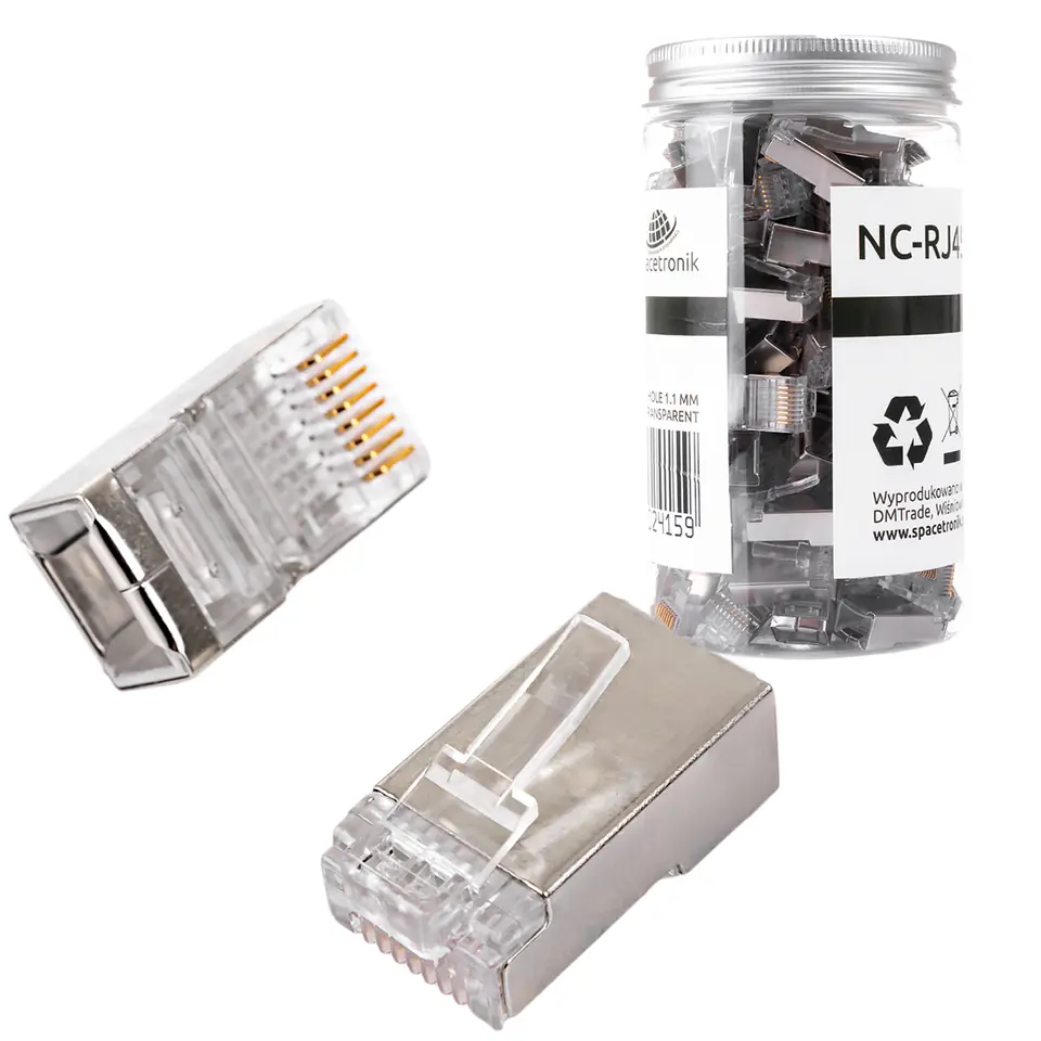 ⁨Wtyk RJ45 kat. 6 FTP NC-RJ456FT-11 100szt⁩ w sklepie Wasserman.eu