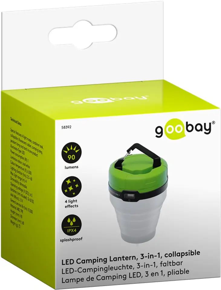 Lampa LED LATARKA 3w1 1W RGB 3xAAA Goobay w sklepie Wasserman.eu