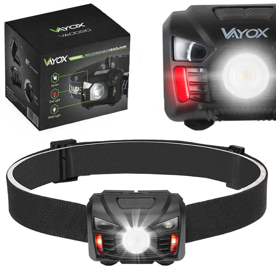 ⁨Headlamp 100lm motion sensor VAYOX VA0020⁩ at Wasserman.eu