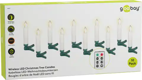 ⁨Świeczki choinkowe LED Goobay 1,5x10cm ZESTAW 10x⁩ w sklepie Wasserman.eu