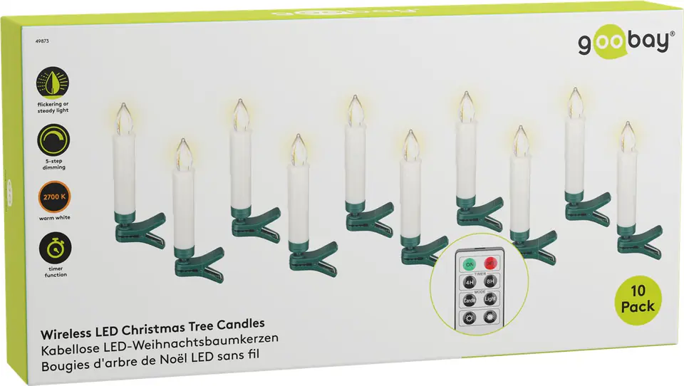 ⁨LED Christmas tree candles Goobay 1,5x10cm SET 10x⁩ at Wasserman.eu