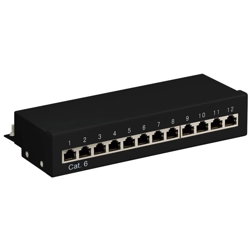 Patch panel STP CAT 6 Ekranowany 12-portowy Goobay w sklepie Wasserman.eu