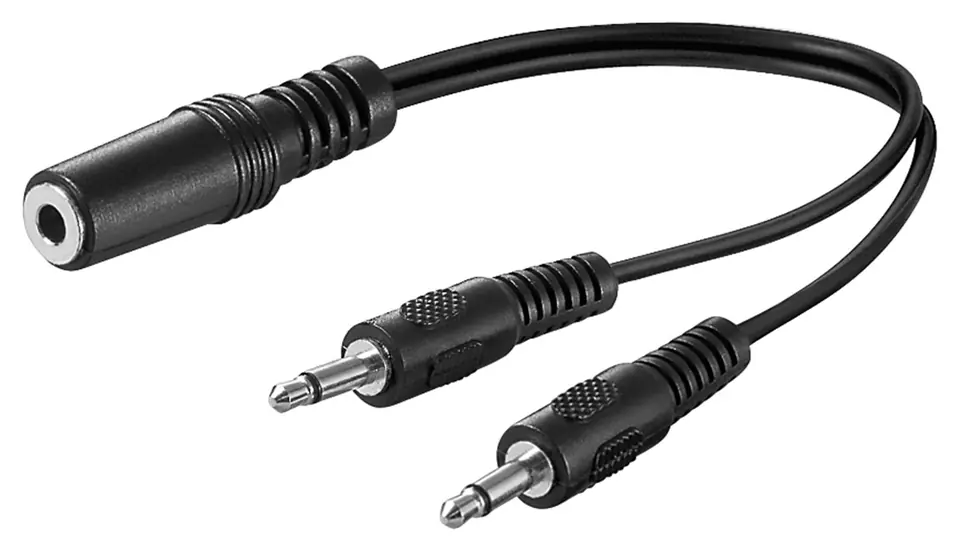 ⁨Adapter audio 1x gn - 2x wt jack 3,5mm 20cm Goobay⁩ w sklepie Wasserman.eu