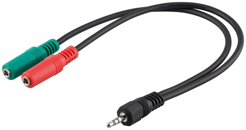 ⁨Adapter audio 2x gn - 1x wt jack 3,5mm 30cm Goobay⁩ w sklepie Wasserman.eu