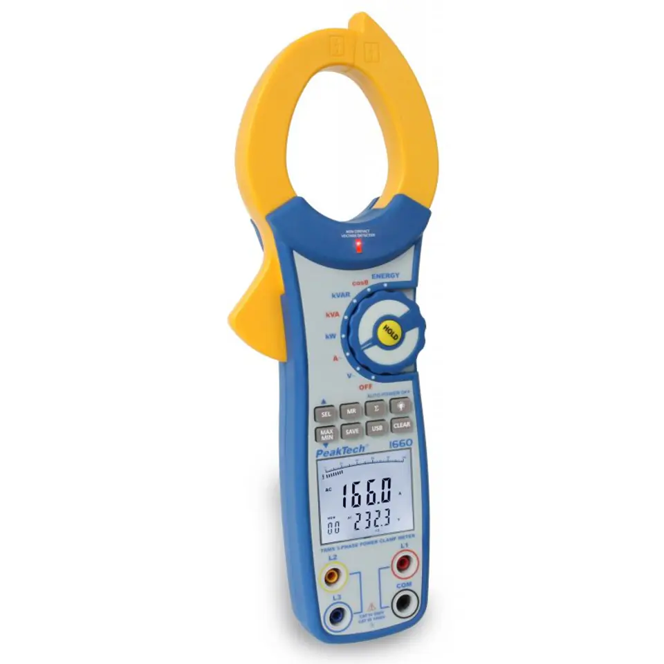 Cyfrowy Miernik Cęgowy z USB PeakTech 1660 w sklepie Wasserman.eu