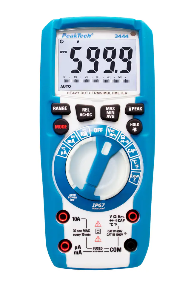 ⁨LCD Digital Multimeter TruRMS IP67 PeakTech 3444⁩ at Wasserman.eu