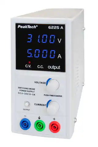 ⁨Zasilacz laboratoryjny 30V 5A PeakTech 6225A⁩ w sklepie Wasserman.eu