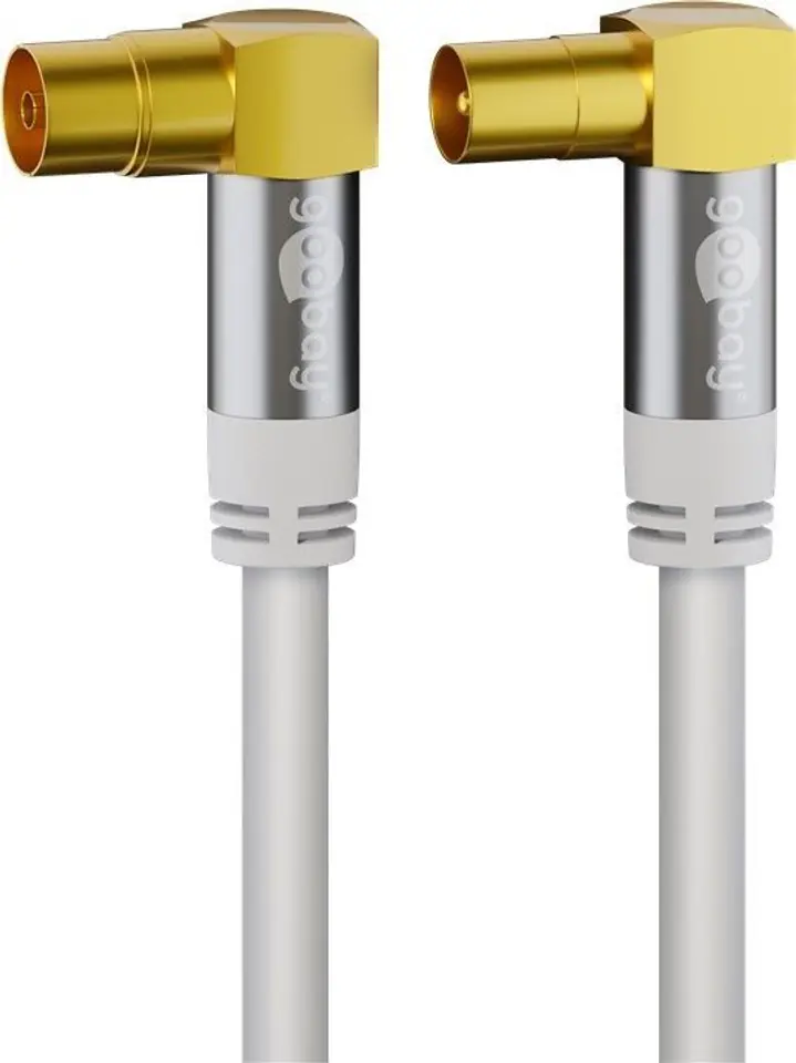 ⁨TV Connection IEC GN-WT Goobay Angled White 2m⁩ at Wasserman.eu