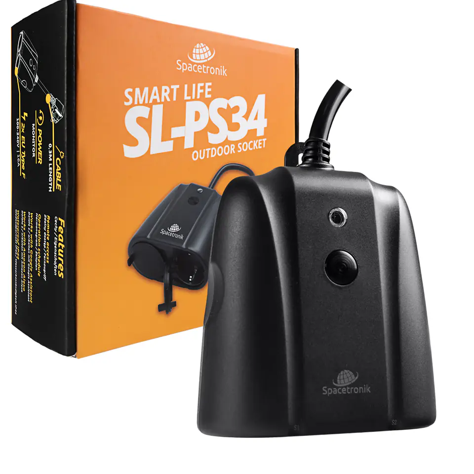 ⁨Zewnętrzne gniazdko Spacetronik Smart Life SL-PS34⁩ w sklepie Wasserman.eu