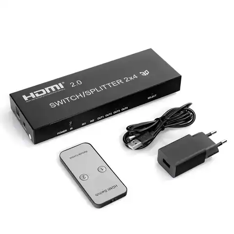 ⁨Matrix HDMI 2/4 Spacetronik SPH-M241 4K 60Hz⁩ w sklepie Wasserman.eu