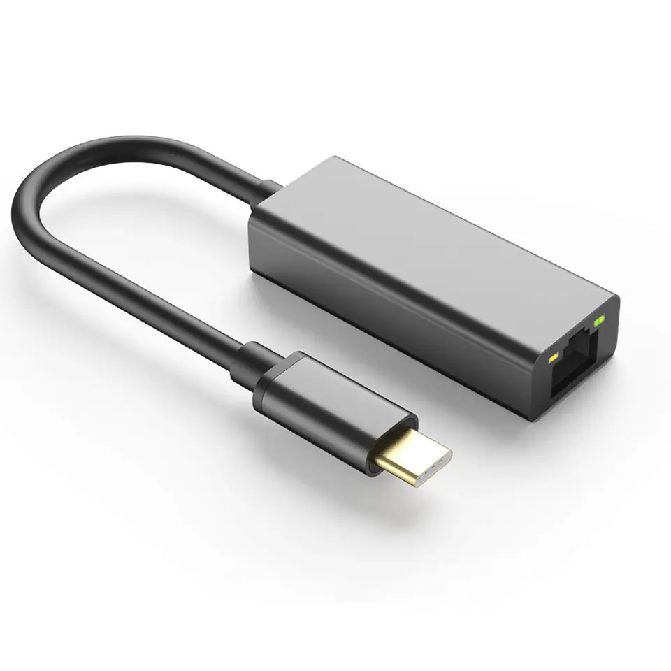 ⁨Adapter USB-C na gniazdo RJ45 SPU-A04 czarny⁩ w sklepie Wasserman.eu