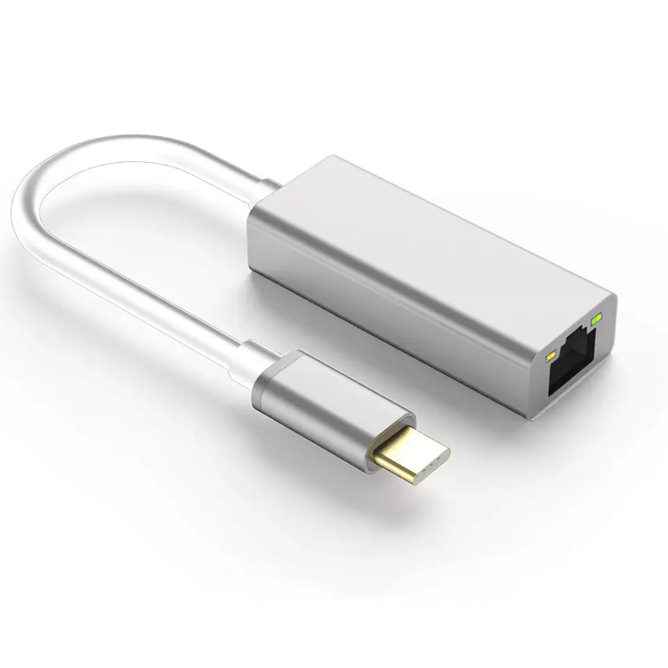 ⁨Adapter USB-C na gniazdo RJ45 SPU-A04 srebrny⁩ w sklepie Wasserman.eu