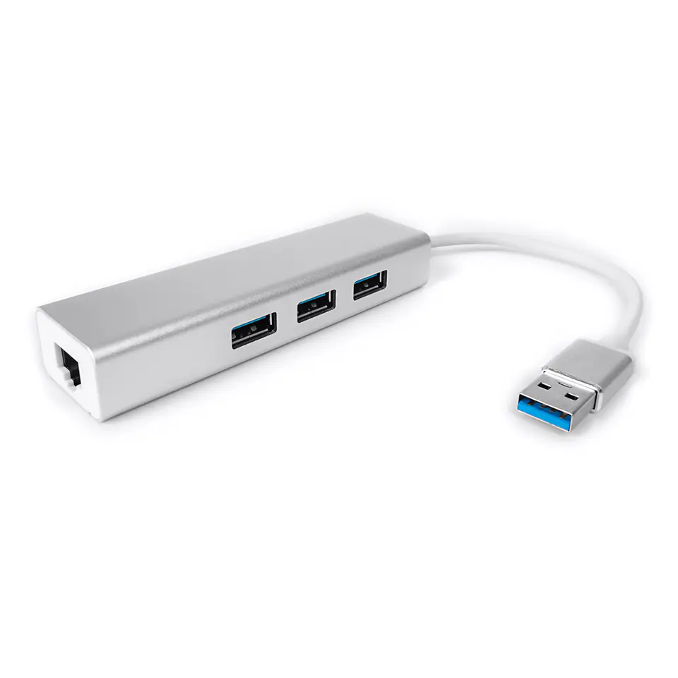 ⁨Multiport USB to 3 USB + RJ45 SPU-M06 silver⁩ at Wasserman.eu