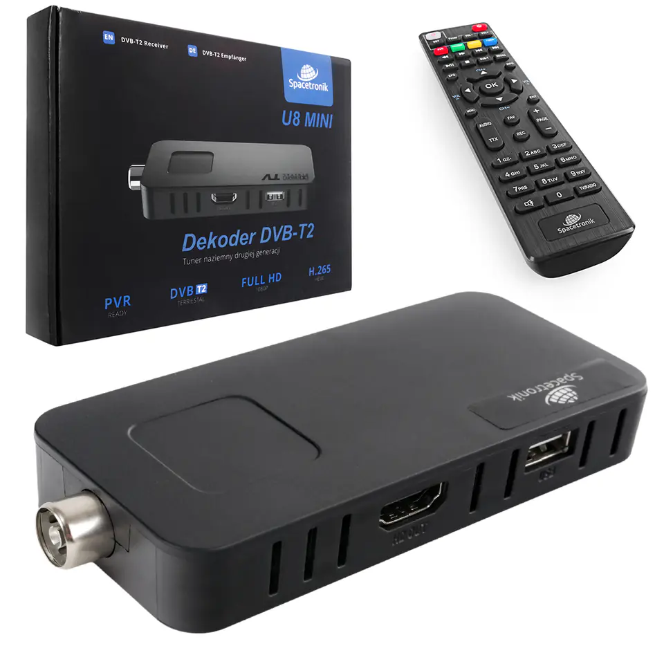 ⁨Tuner H.265 DVB-T2 HDMI Spacetronik U8 MINI⁩ w sklepie Wasserman.eu