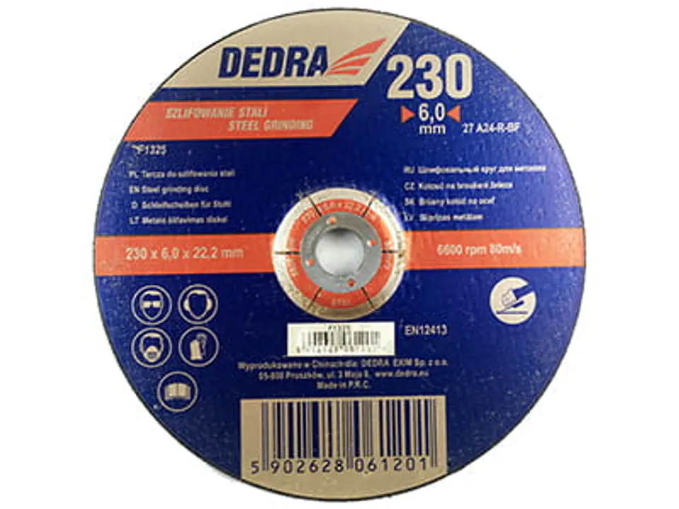 ⁨Grinding disc for 230x22.2mm steel Dedra F1325⁩ at Wasserman.eu