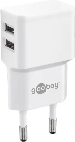 ⁨Wall charger 2x USB 2,4A Goobay white⁩ at Wasserman.eu