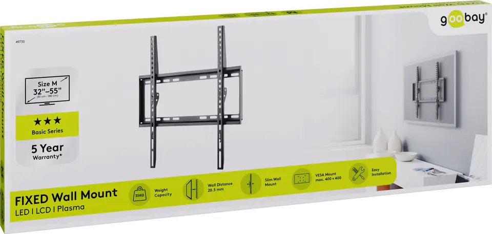 Uchwyt TV Goobay BASIC FIXED M 32"-55" do 35kg w sklepie Wasserman.eu