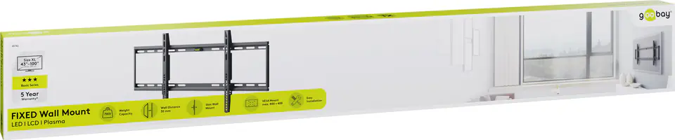 Uchwyt TV Goobay BASIC FIXED XL 43"-100" do 75kg w sklepie Wasserman.eu