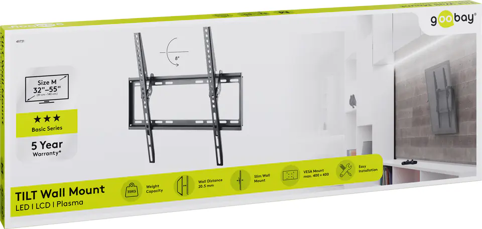 Uchwyt TV Goobay BASIC TILT M 32"-55" do 35kg w sklepie Wasserman.eu