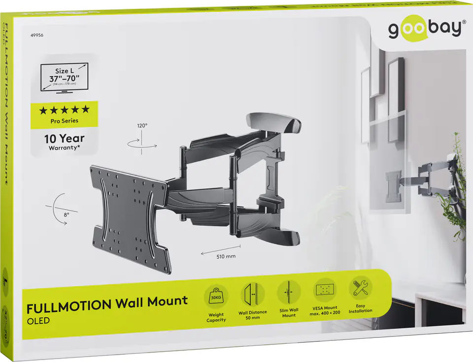 ⁨TV holder Goobay OLED FULLMOTION L 37"-70" up to 30kg⁩ at Wasserman.eu