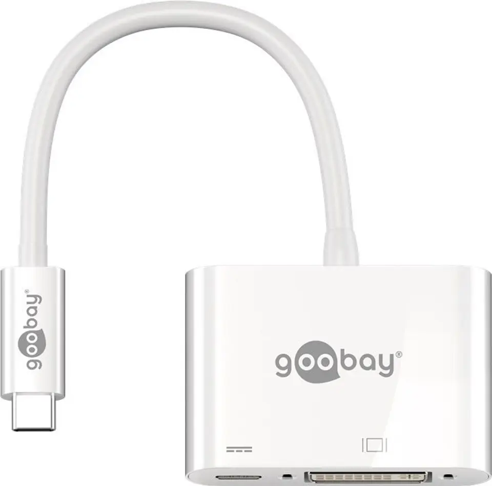 ⁨Adapter USB-C na DVI + USB-C PowerDelivery Goobay⁩ w sklepie Wasserman.eu