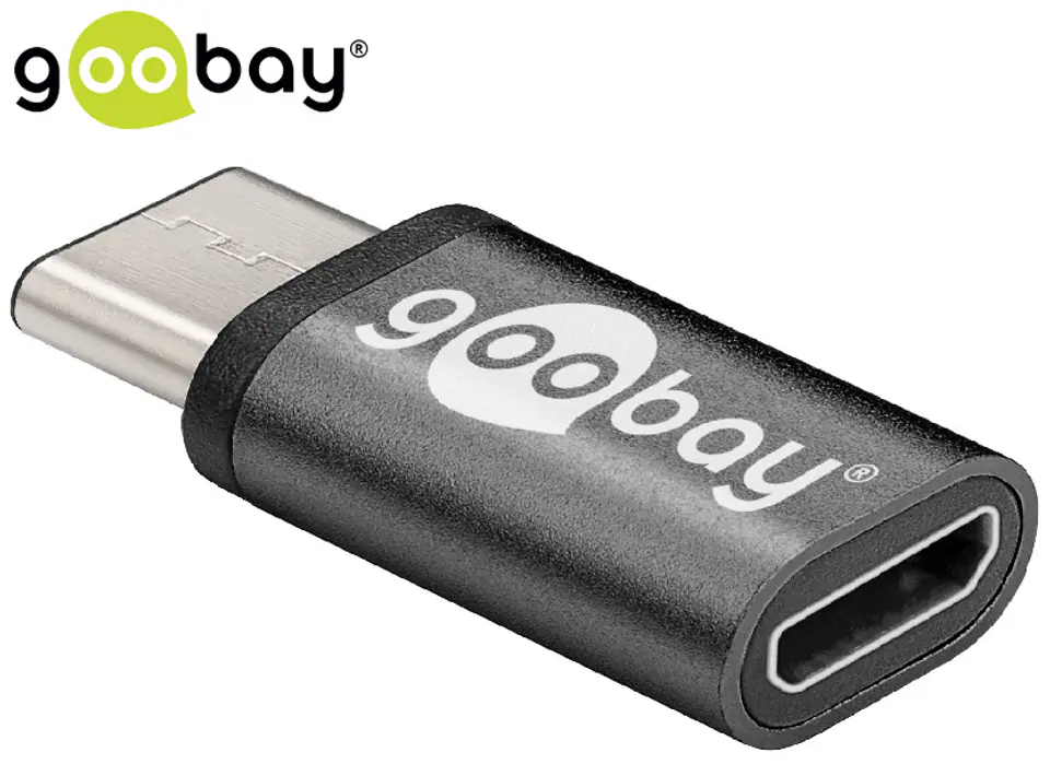 ⁨USB-C to microUSB 2.0 Adapter Goobay BLACK⁩ at Wasserman.eu