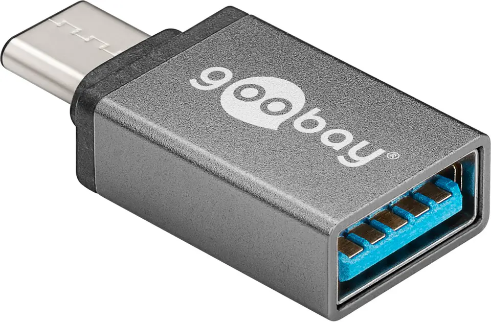 ⁨USB-C to USB 3.0 Adapter Goobay grey⁩ at Wasserman.eu