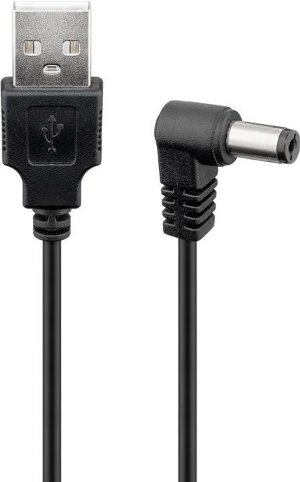 ⁨USB power cable - DC plug 5,5x2,5 Goobay 1m⁩ at Wasserman.eu