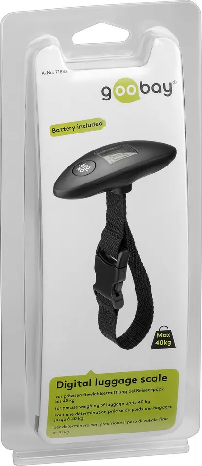 Cyfrowa waga bagażowa Goobay 40kg czarna w sklepie Wasserman.eu