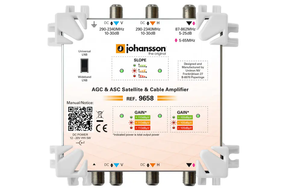 ⁨Wzmacniacz SAT+TV Wide Band AGC ASC Johansson 9658⁩ w sklepie Wasserman.eu