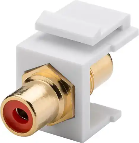 ⁨Keystone connector RCA cable extension red⁩ at Wasserman.eu