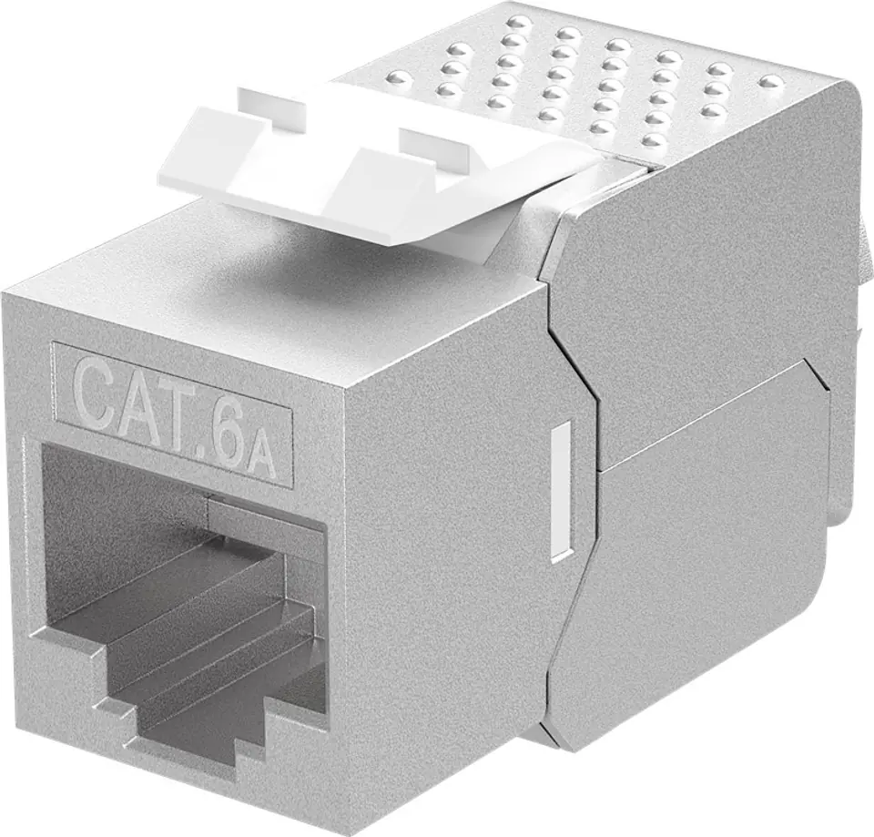 ⁨Keystone RJ45 CAT 6A STP 500MHz Slim-Line connector⁩ at Wasserman.eu