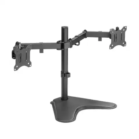 ⁨Logilink Dual Monitor Stand BP0099 Desk Mount, 17-32", Maximum weight (capacity) 8 kg, Black⁩ at Wasserman.eu