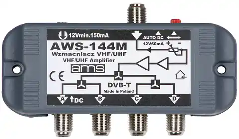 ⁨Indoor antenna amplifier with AWS-144M power supply⁩ at Wasserman.eu
