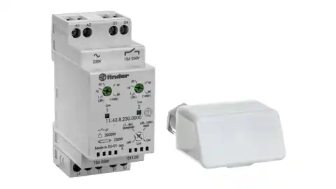 ⁨Twilight switch 1P 1Z 12A 230V AC independent outputs and two settings 1-80lx 11.42.8.230.0000⁩ at Wasserman.eu